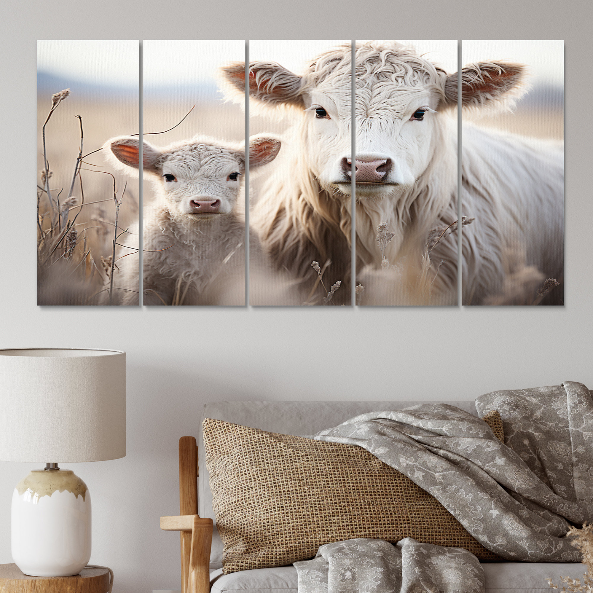 Gracie Oaks Cattle Gentle Family I Animals Wall Art Print 5 Equal